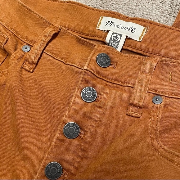 Madewell 9" Mid-Rise Skinny Jeans Button-Front Edition Rust Orange Size 28 - Picture 6 of 13